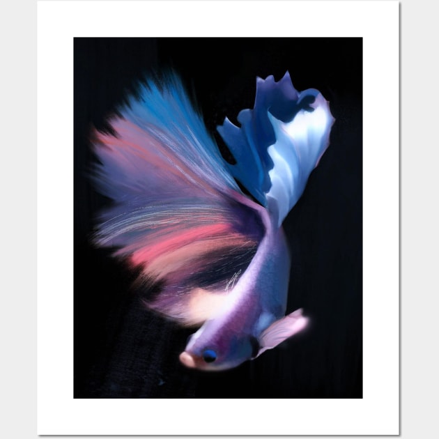 Beta Fish Wall Art by dddusik random art